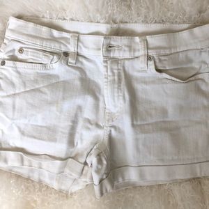 7 for all Mankind White Cuffed Jean Shorts